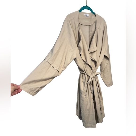 Ophelia Roe Tan Tie Wrap Trouser Jacket Size 2X - Picture 5 of 15